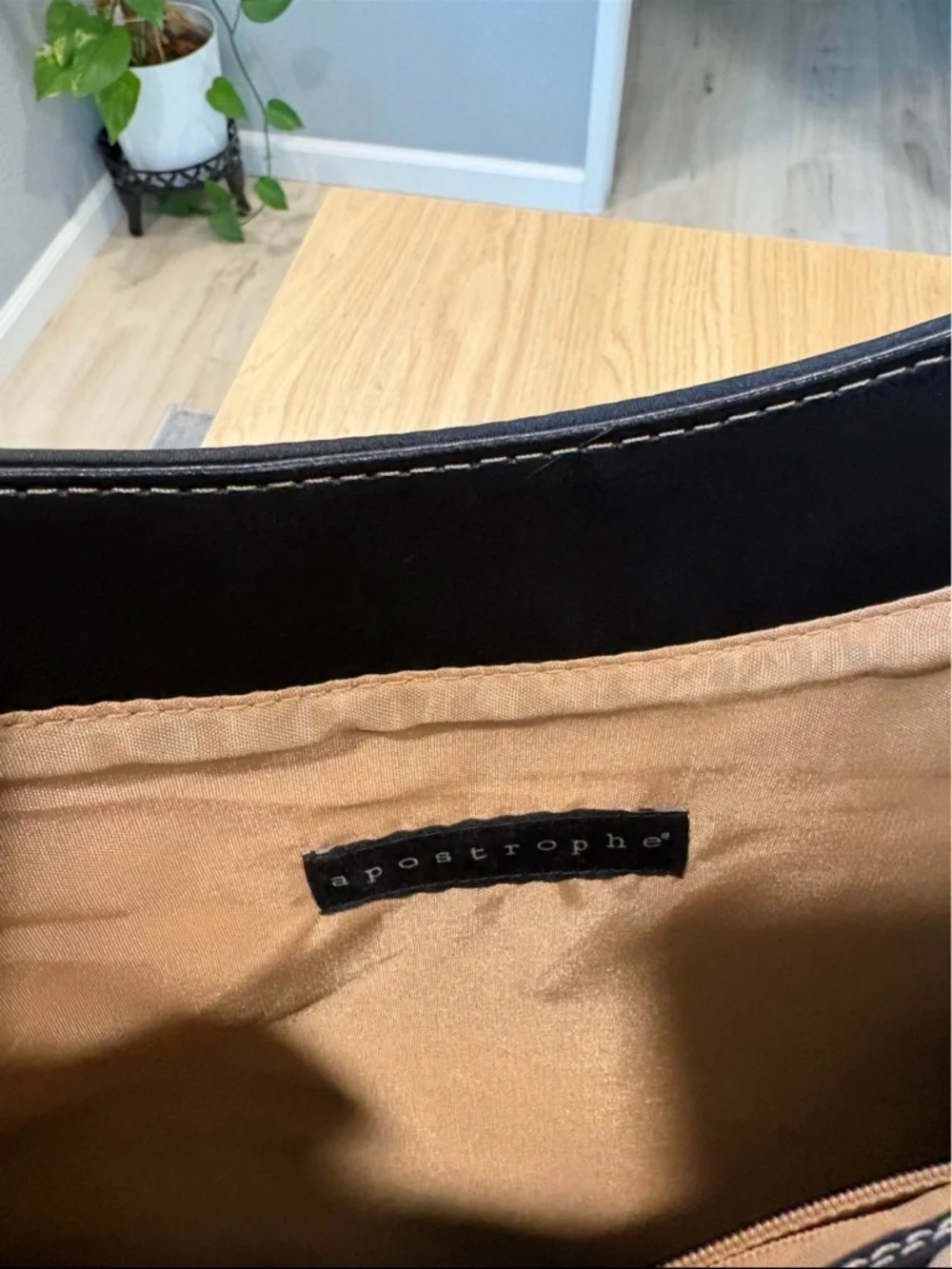 Apostrophe Black Tote with Silver Accents - Picture 3 of 10